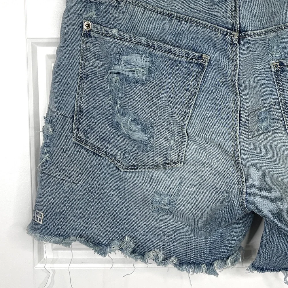 KSUBI Boyfriend Short Midnight & Dusted NEW Size 27 Distressed Denim Jean Shorts